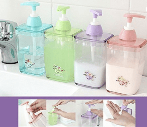 Liquid Soap Handwash Cream Lotion Shampoo Dispenser Bottle Pump for Bathroom and Kitchen Sink Translucent and Crystal-Clear Each Bottle 400ml 1PC